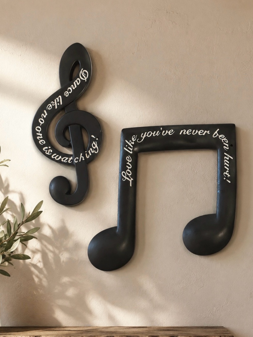 Black Musical Note Wall Art Set